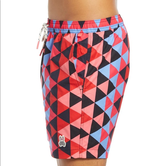 🔥🔥 PSYCHO BUNNY Alexander Geo Print Swim Trunks - Picture 4 of 12